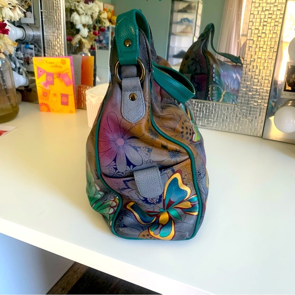 Anuschka Butterfly large RARE shoulder bag - Picture 3 of 9